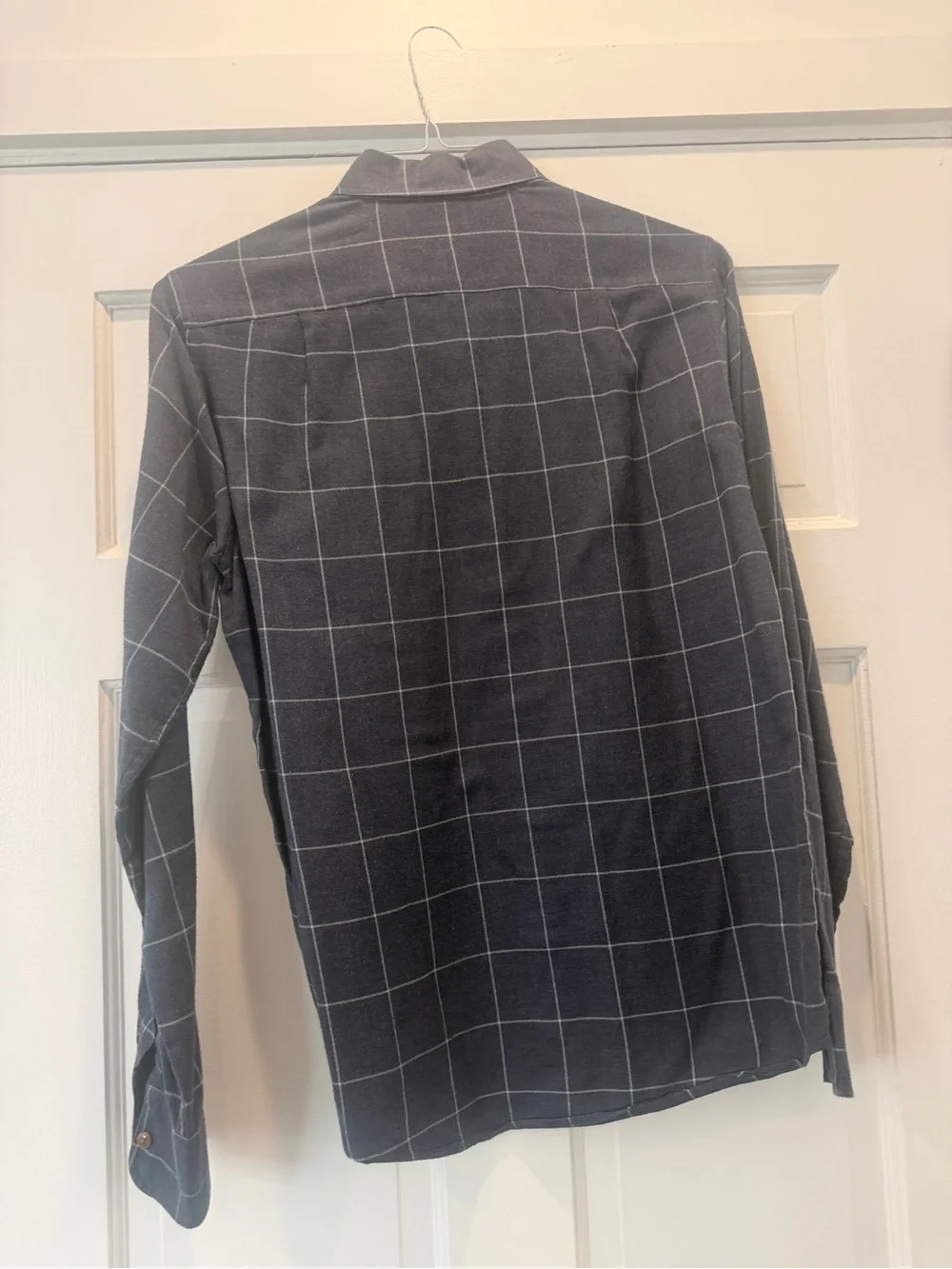 J Crew Men's Navy Windowpane Button-Down Shirt